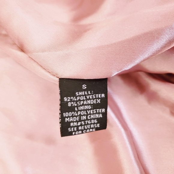 New Urban Retro Pink Velour Bomber Jacket Silk Sma - Picture 6 of 10